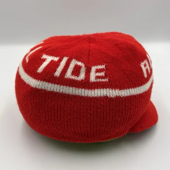 Vintage Alabama Roll Tide Knit Visor Beanie Hat Red White Brim Cap - Picture 4 of 6
